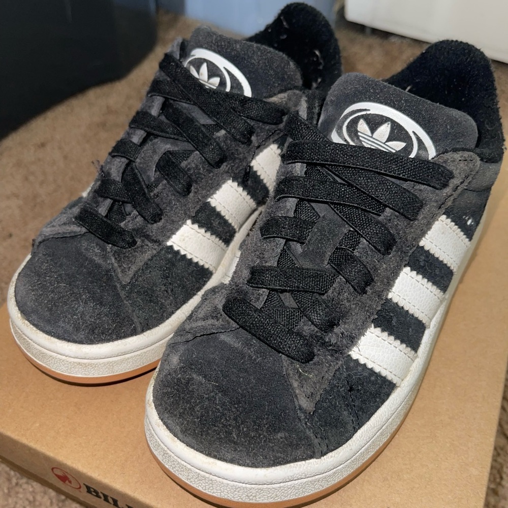 Adidas Kids Black and White Sneakers